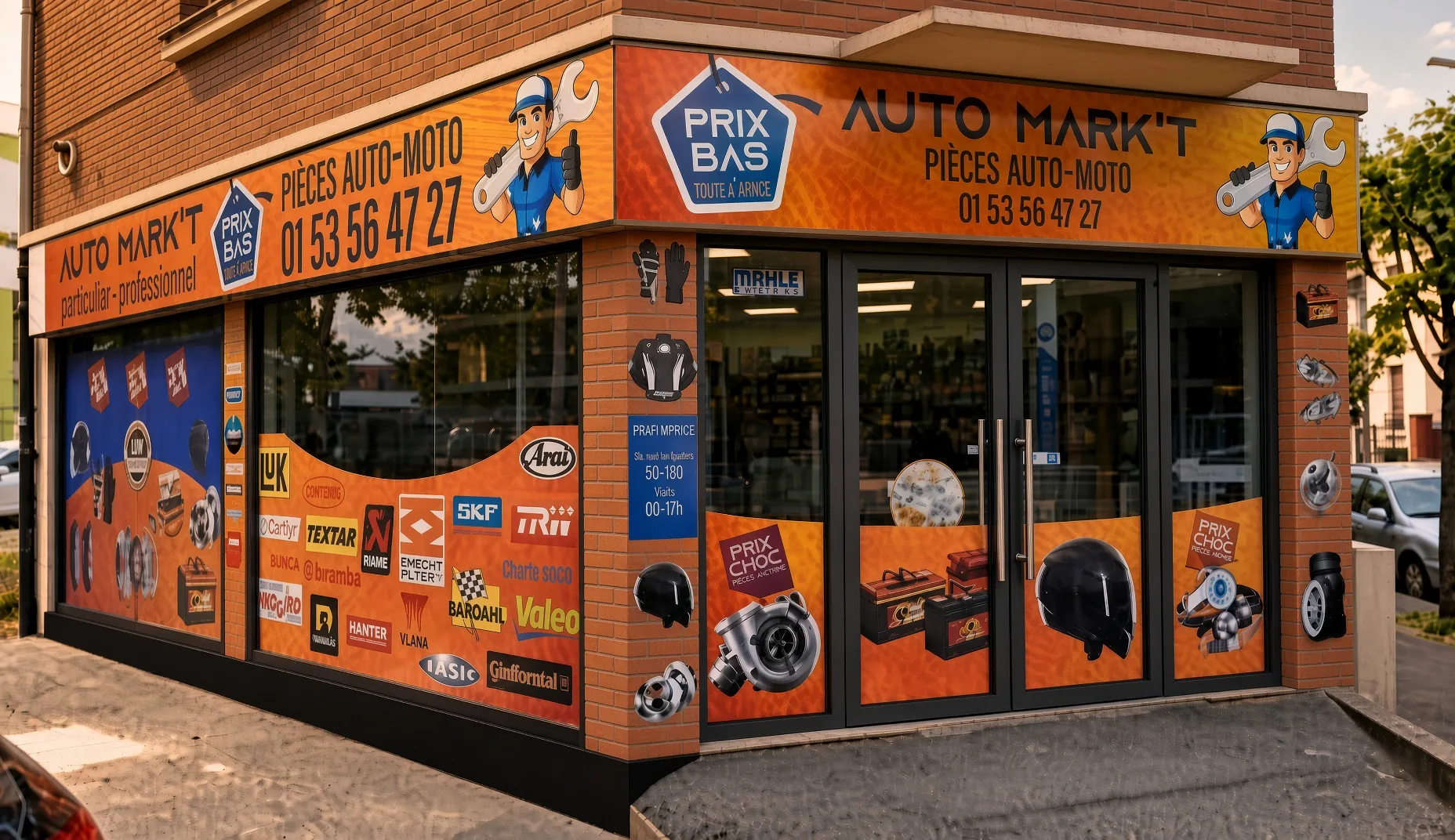 Façade Auto Mark't à La Courneuve